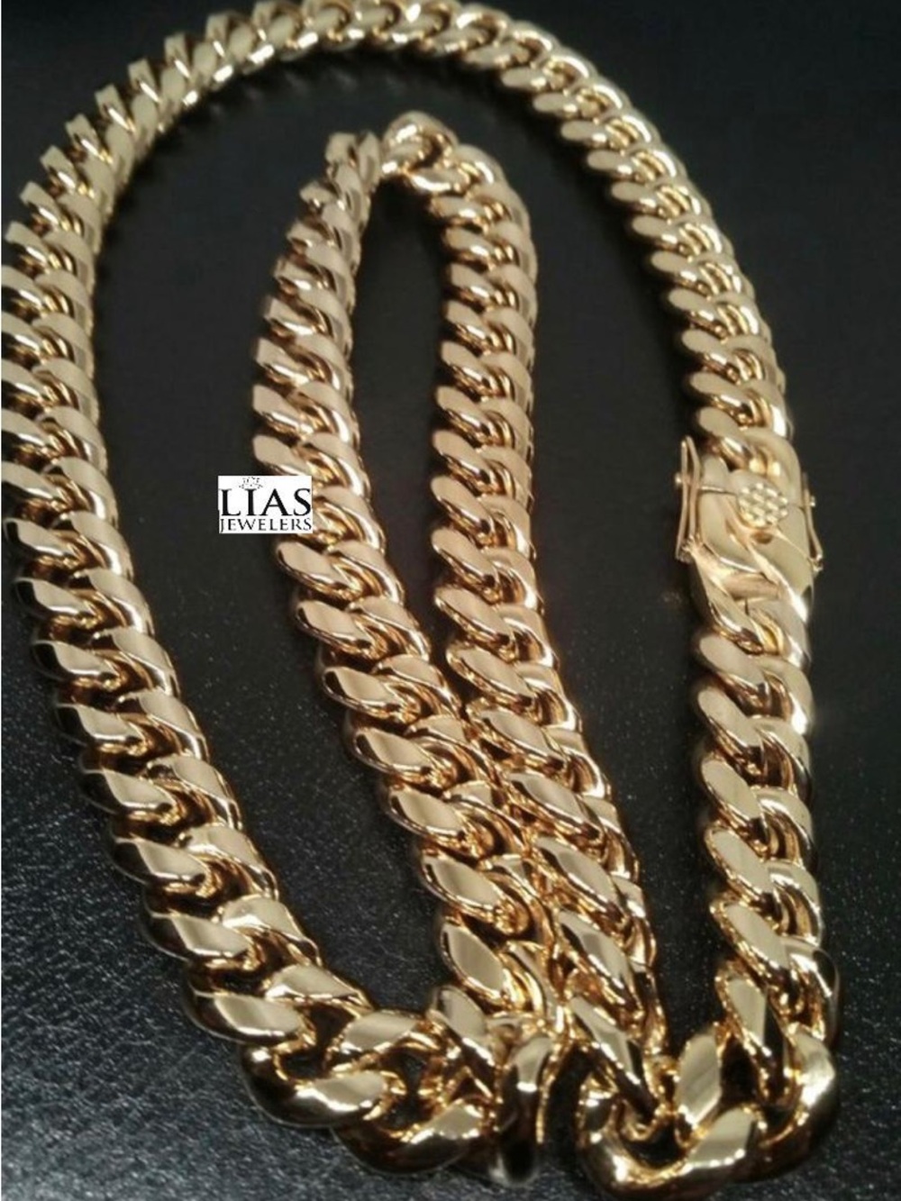 New 18k yellow gold Cuban link chain and bracelet set - Picture 4 of 6